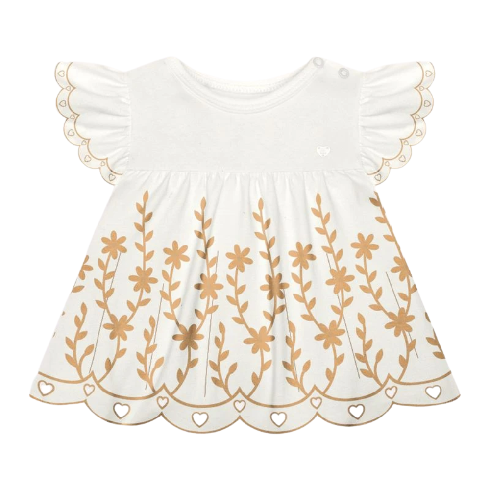 Milon | Conjunto con Estampado de Flores y Corazones para Niña Bebé
