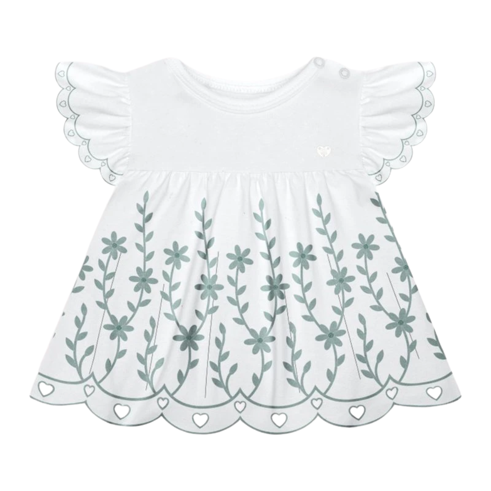 Milon | Conjunto con Estampado de Flores y Corazones para Niña Bebé