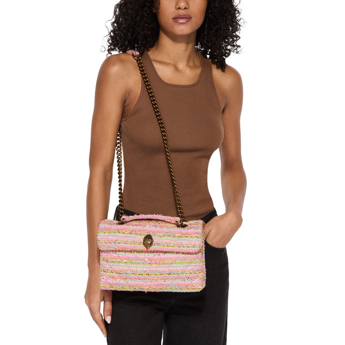 Kurt Geiger | Bolso Kensington de Tweed Rosa
