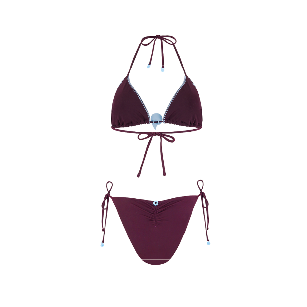 Onda de Mar Top de vestido de baño Maia en tono purple, elegante y cómodo para la playa o la piscina.