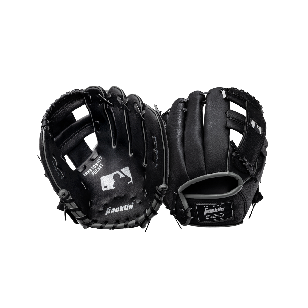 MLB 9.5&quot; Black/Silver Baseball Glove with Ball