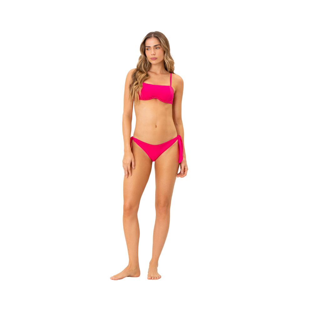 Top de vestido de baño Asterin con Bordado Onda de Mar fuchsia - vista 1