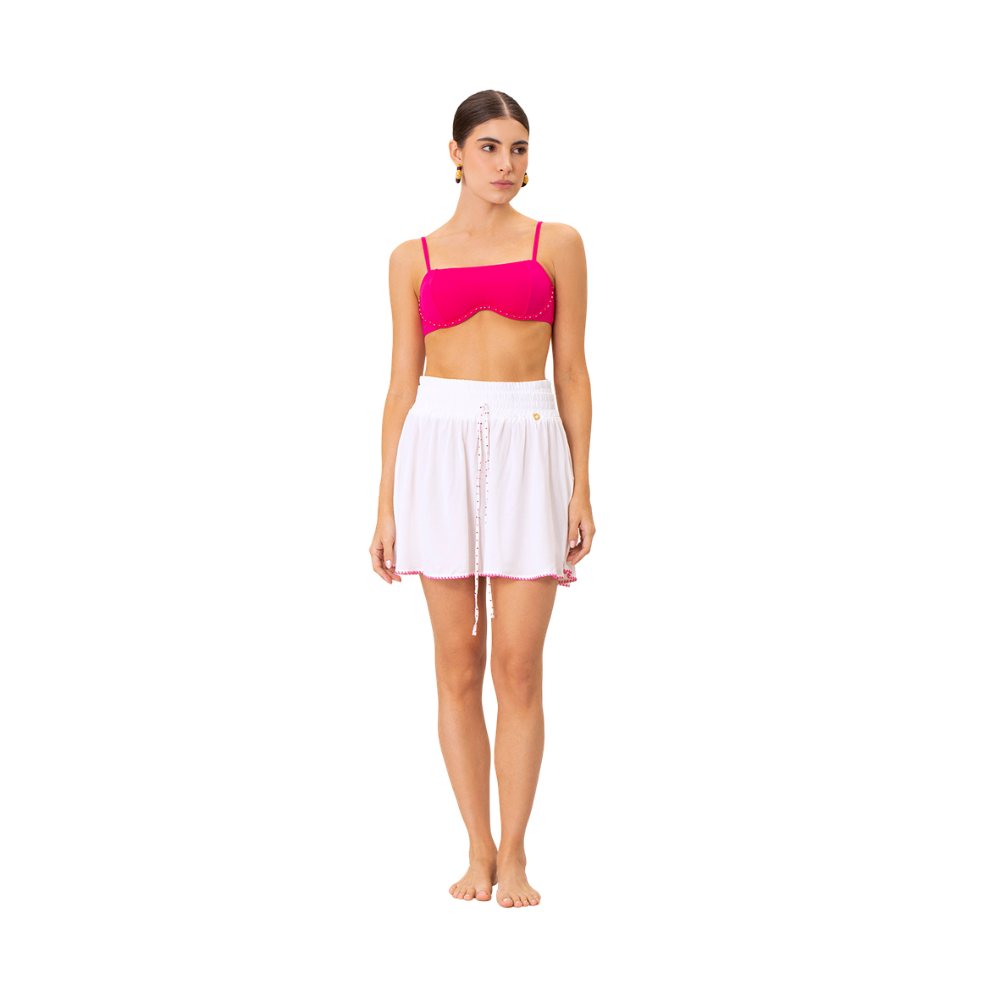 Top de vestido de baño Asterin con Bordado Onda de Mar fuchsia - vista 