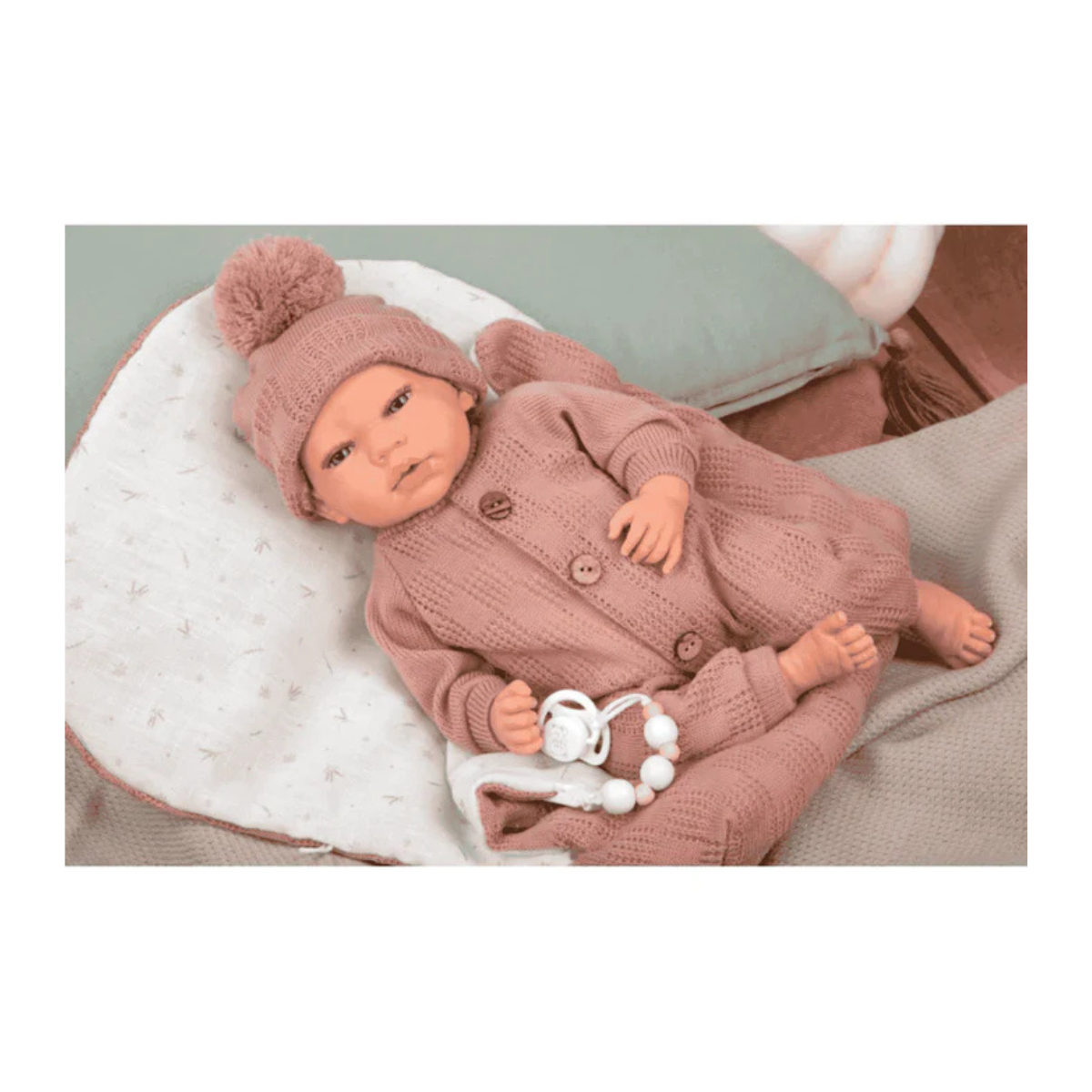 Arias | Muñeca Reborn Elba Rosa con Saco Dormir 40 cm
