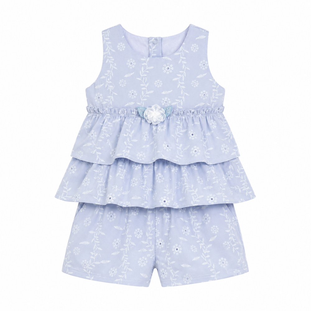 Chaticos | Conjunto de Blusa con Vuelo y Short a Juego para Niña