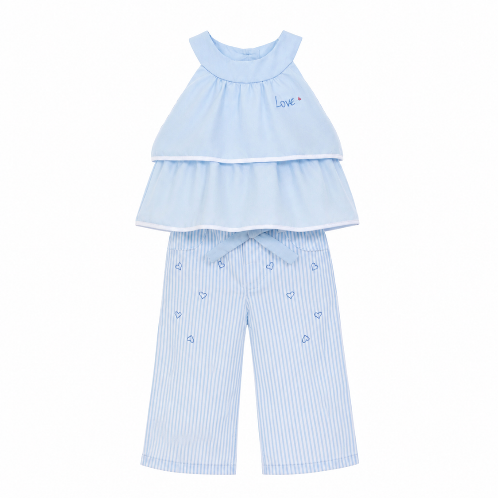 Chaticos | Conjunto con Top Sin Mangas y Pantalón a Rayas para Niña