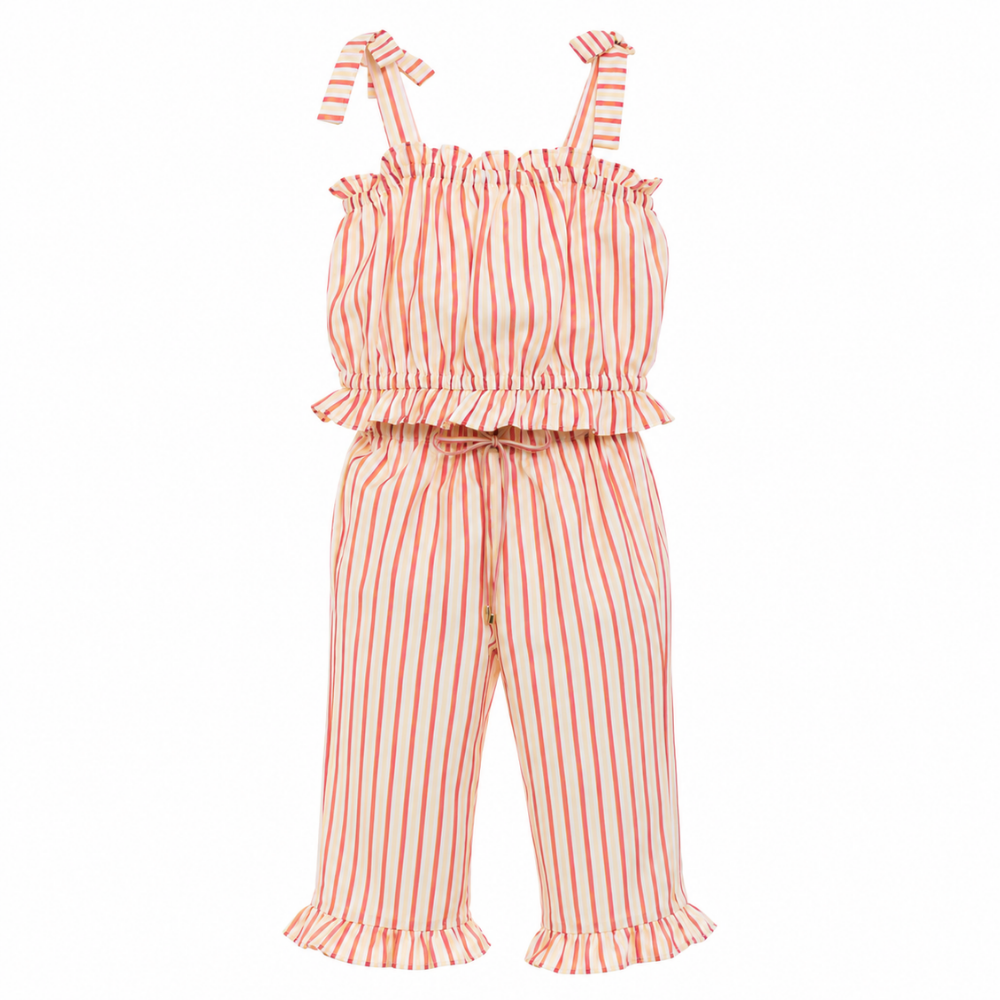 Chaticos | Conjunto Rayado con Top de Tirantes y Pantalón Largo para Niña
