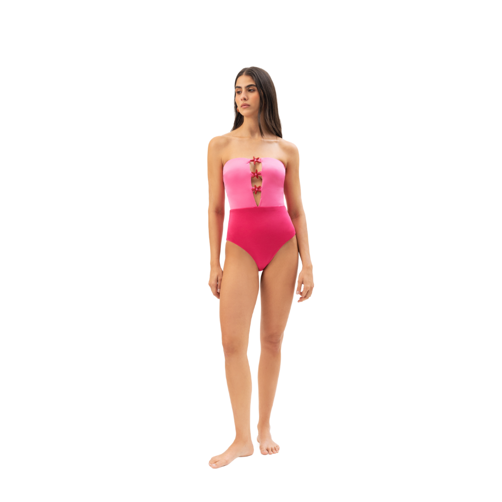Zinia One Piece Para Dama Onda de Mar pink - vista 2