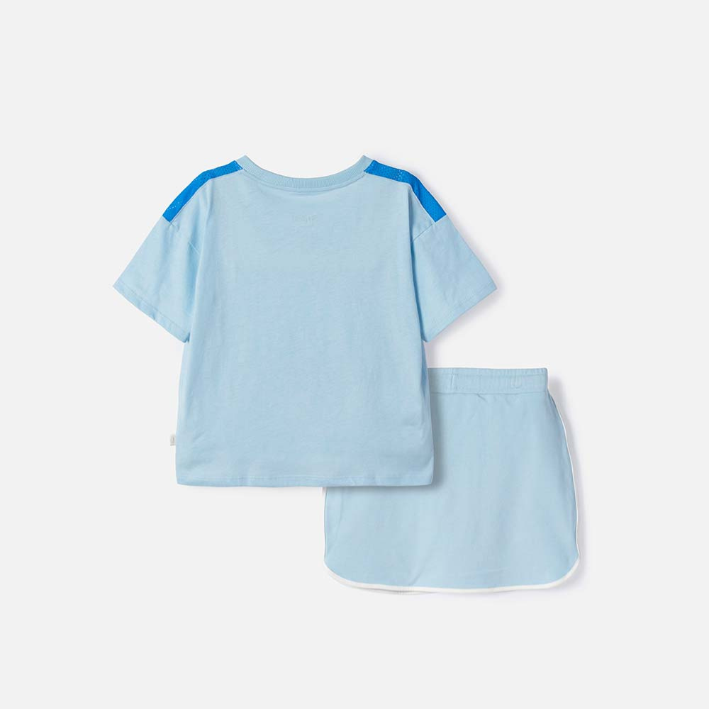 Conjunto Niña Lilo Stitch Exterior Mic - color Azul vista trasera