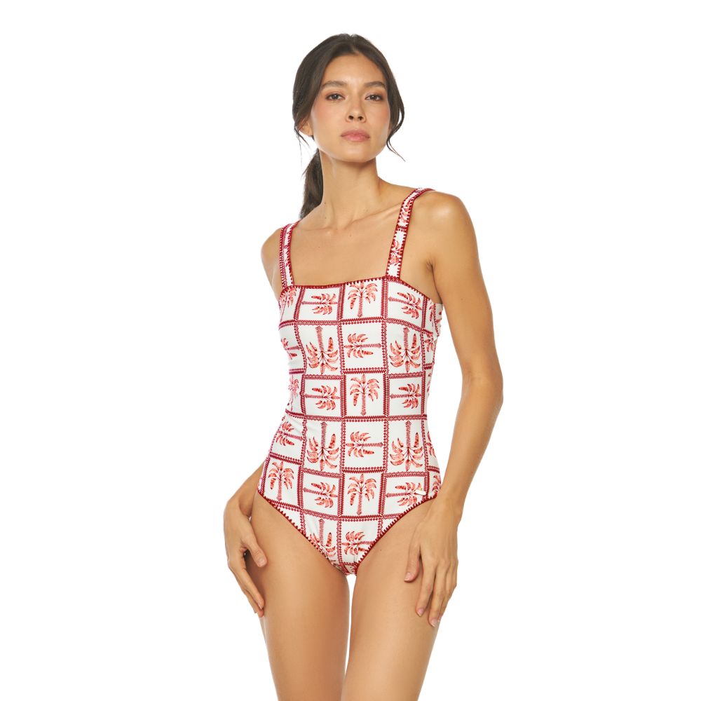 Traje de Baño Entero Bambu Dama Dulzamara - vista frontal estampado palmeras