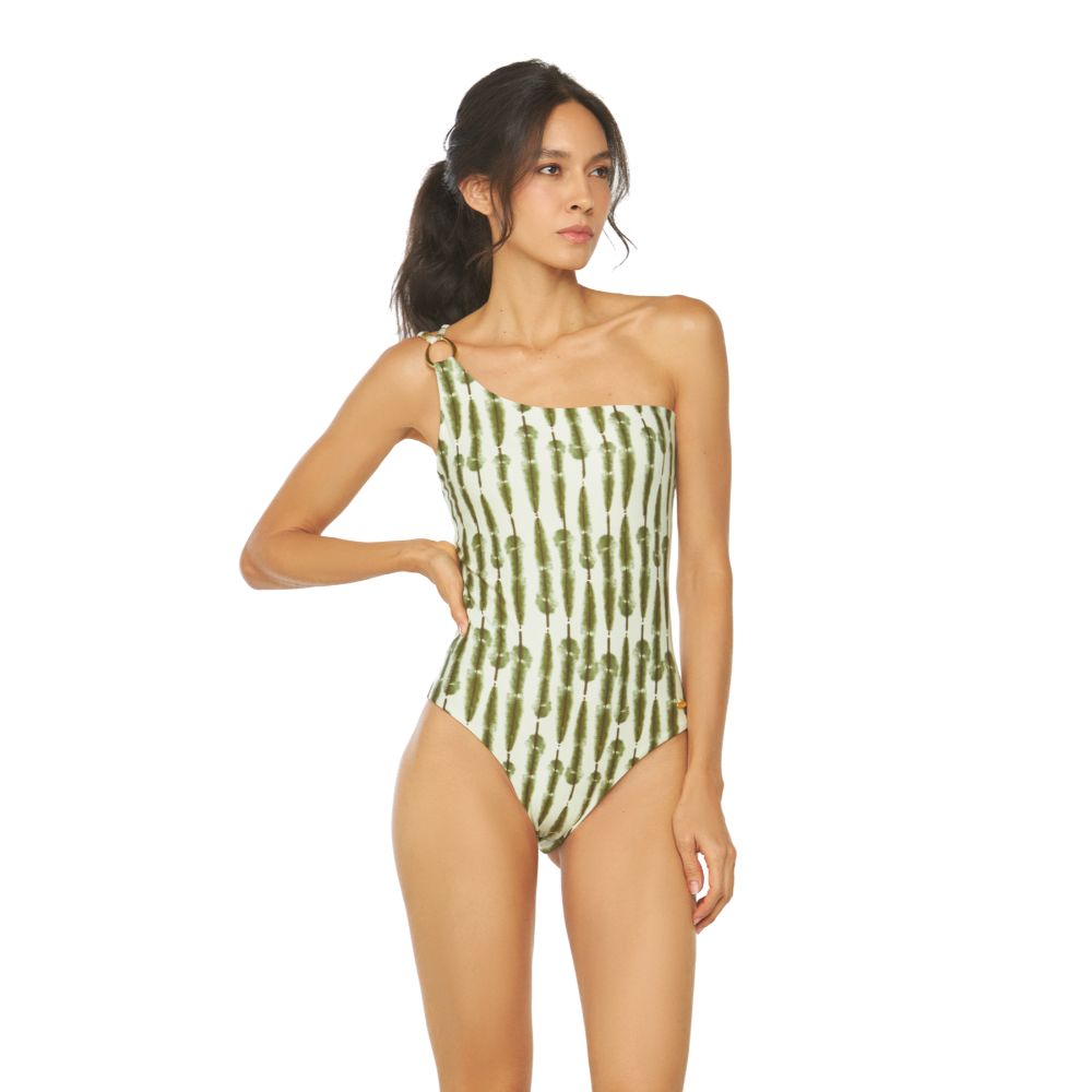 Traje de Baño Entero Arenal Dama Dulzamara - color Verde vista frontal accesorio oro 24K