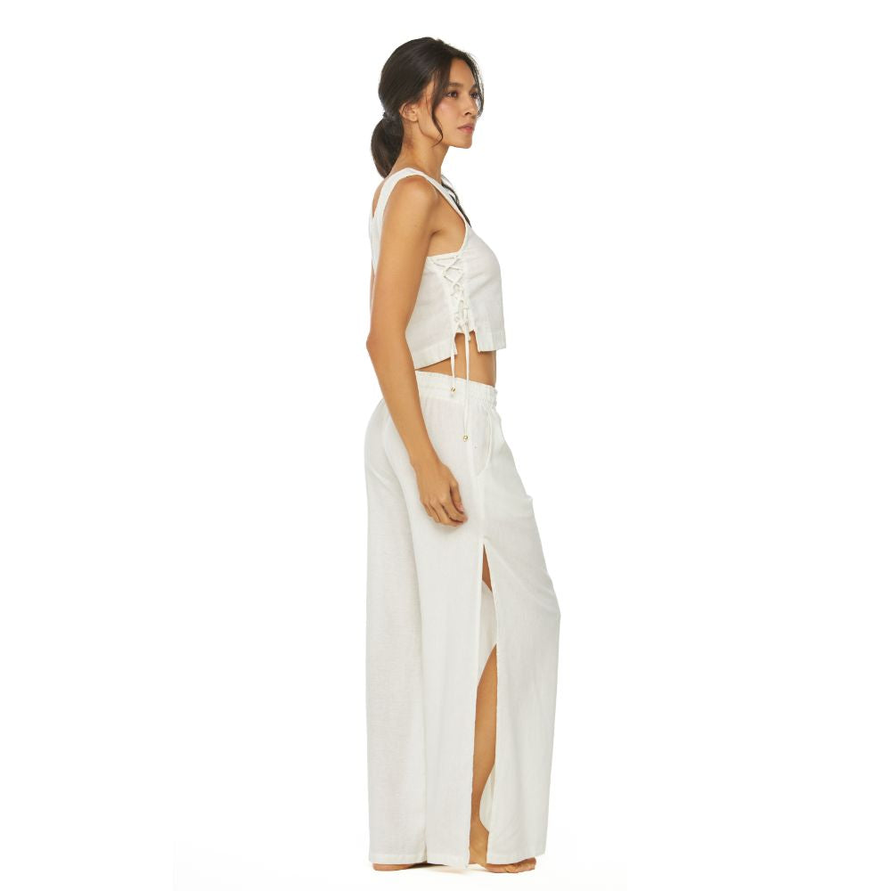 Pantalón Monzon para Dama Dulzamara - color Blanco vista frontal silueta amplia