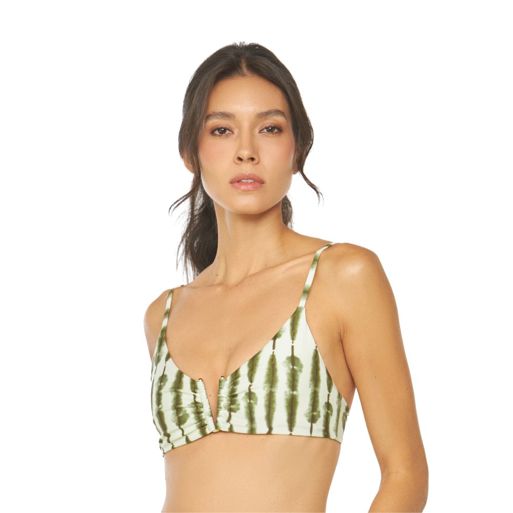 Top Bikini Madre Selva Dama Dulzamara - color Verde vista frontal accesorio oro 24K
