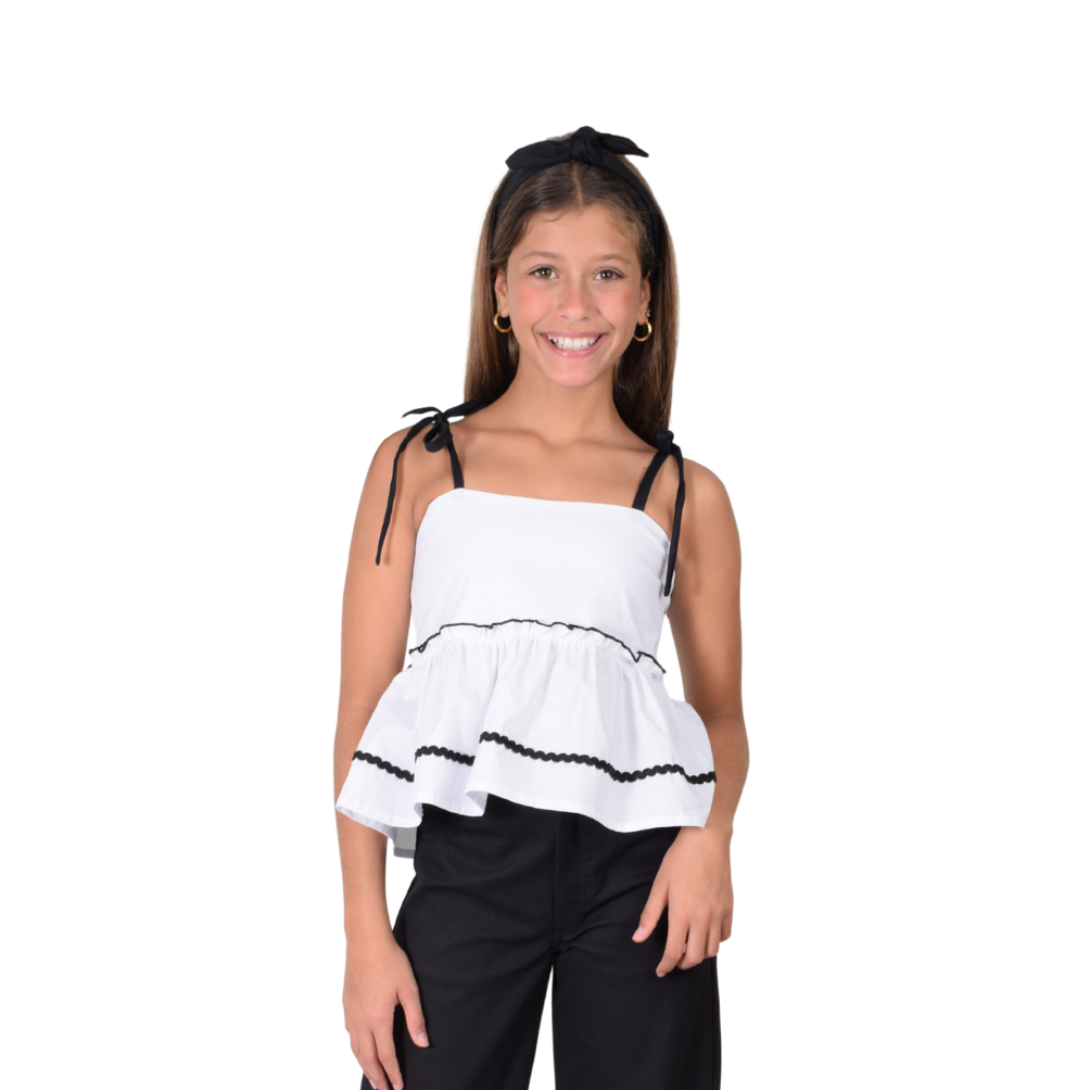 Zocca Kids | Blusa de Tiras Embonadas con Arandelas para Niña