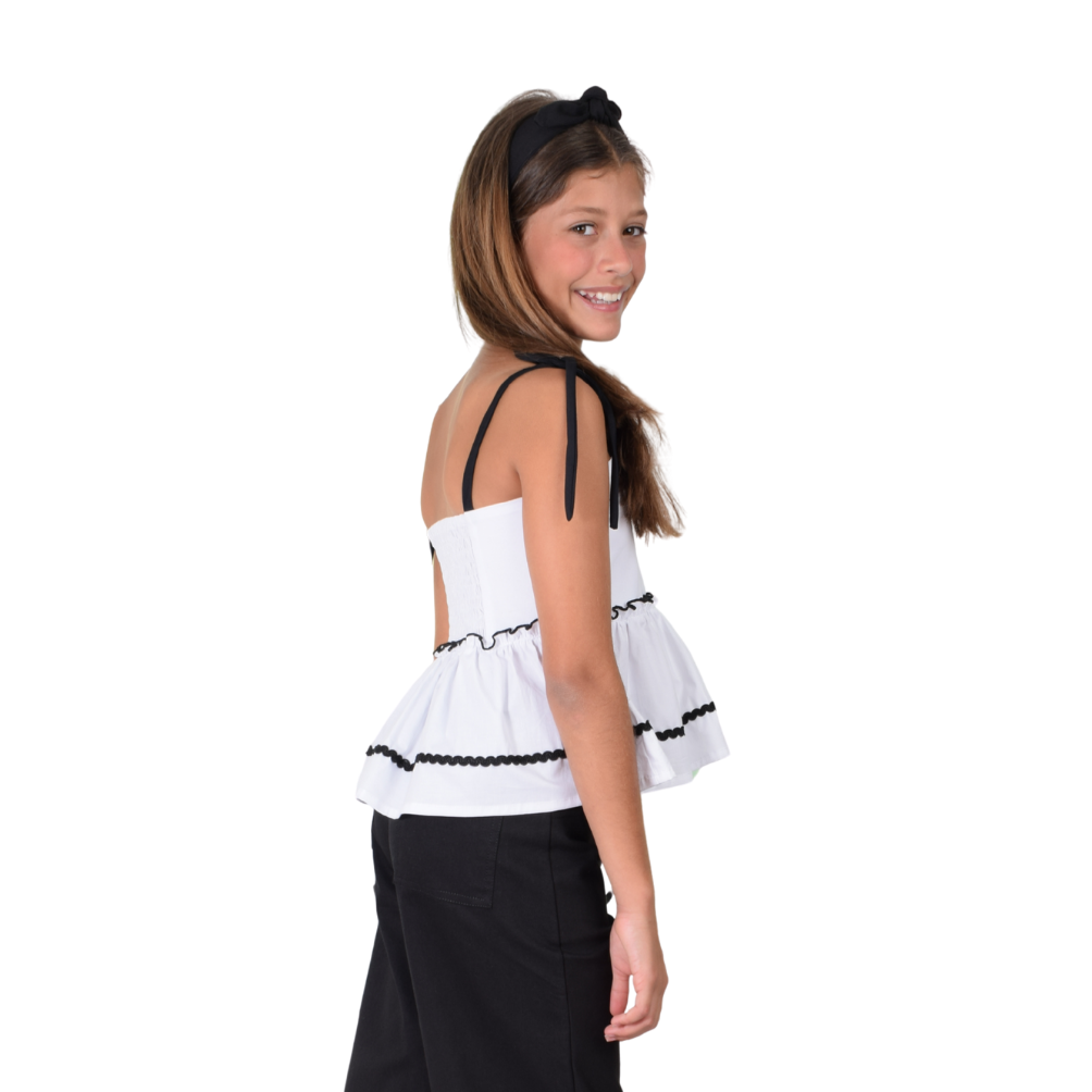 Zocca Kids | Blusa de Tiras Embonadas con Arandelas para Niña