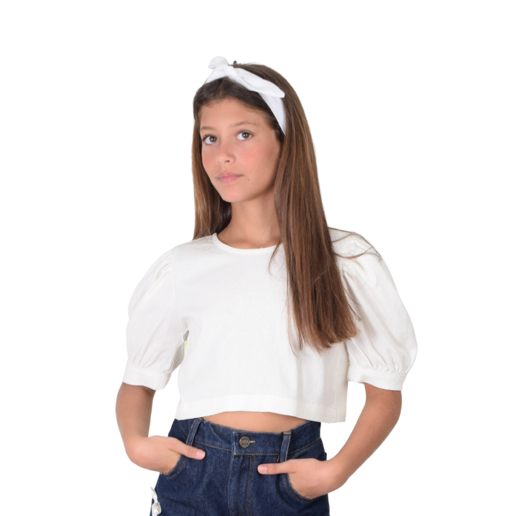 Zocca Kids | Blusa Manga Globo con Pechera y Botones en Espalda para Niña