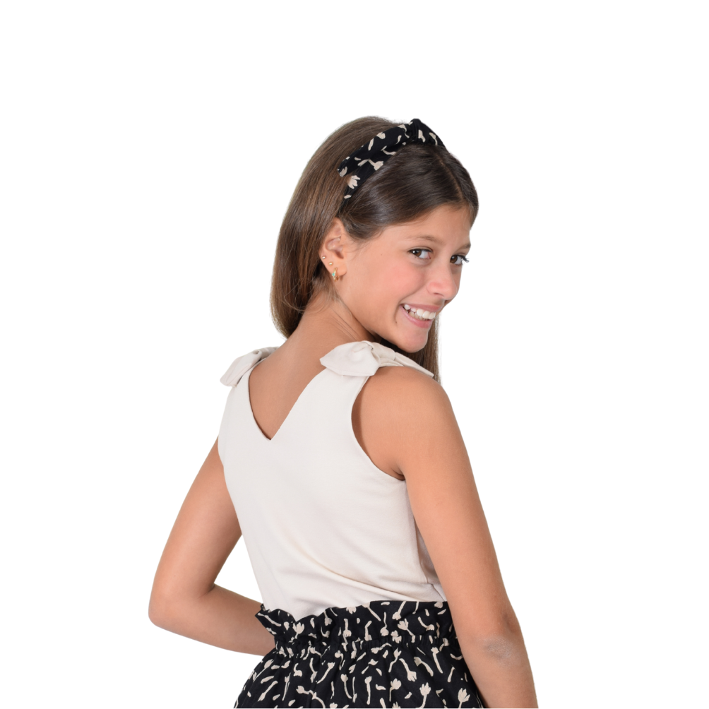 Zocca Kids | Blusa Manga Sisa con Lazo en los Hombros Y Escote en V para Niña