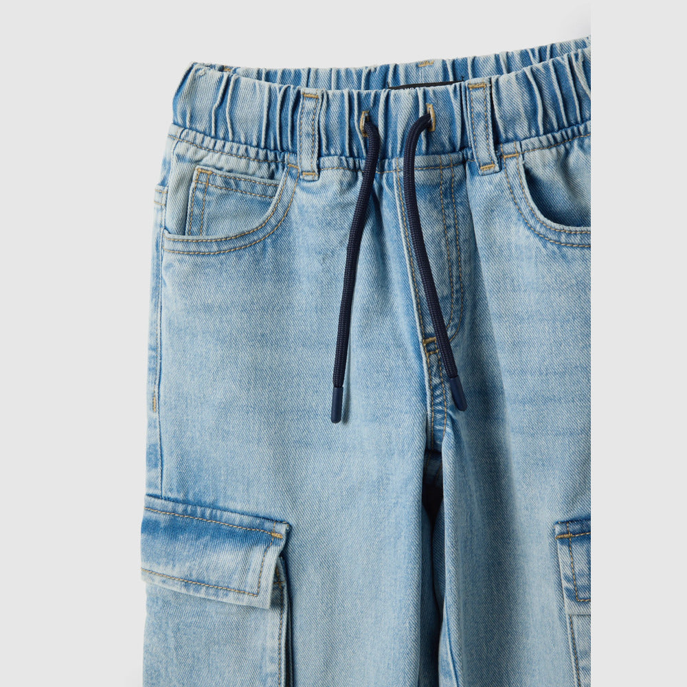 OVS | Pantalón azul de algodón puro con Bolsillos cargo para Niño