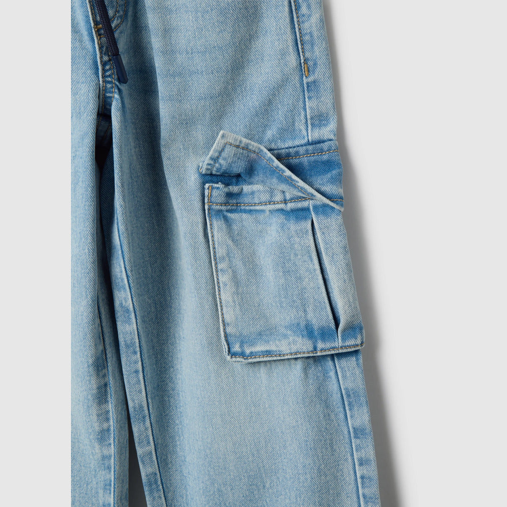 OVS | Pantalón azul de algodón puro con Bolsillos cargo para Niño