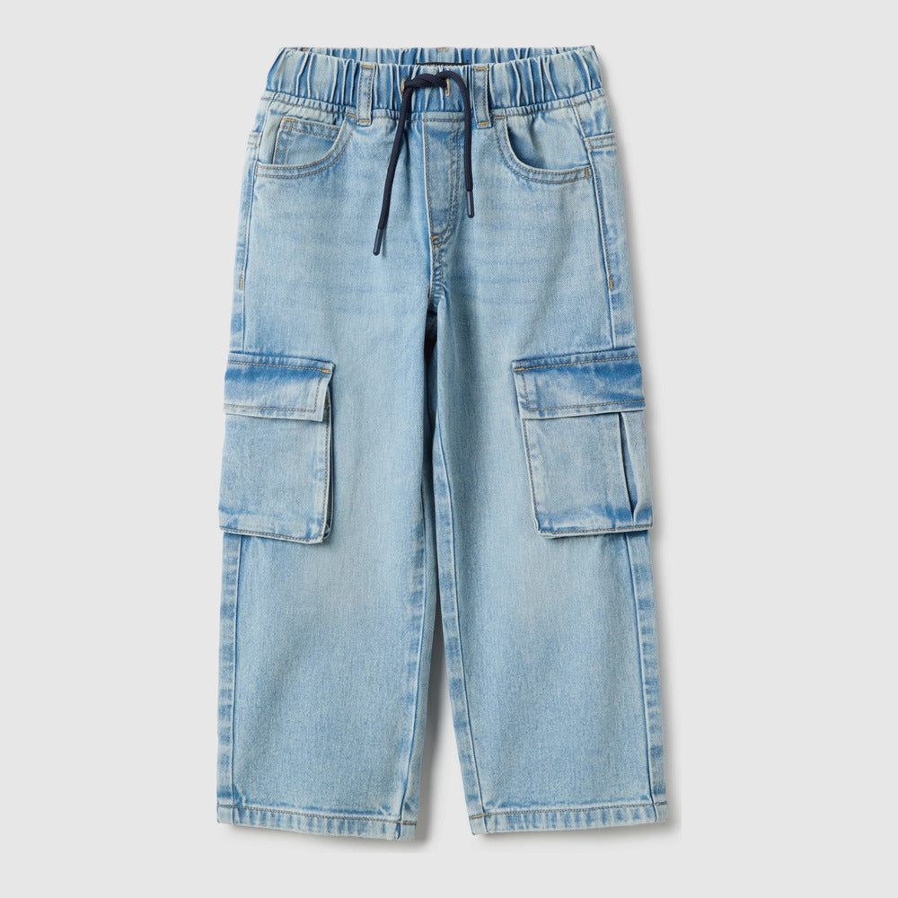 OVS | Pantalón azul de algodón puro con Bolsillos cargo para Niño