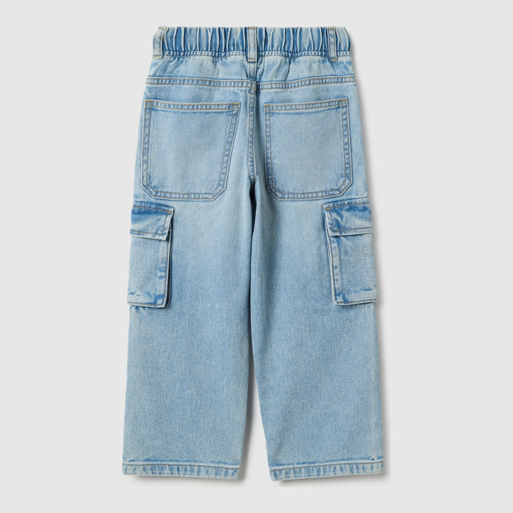 OVS | Pantalón azul de algodón puro con Bolsillos cargo para Niño