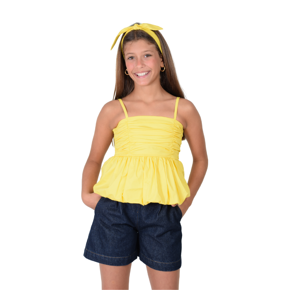 Zocca Kids | Short de Pretina Embonada y Pliegues para Niña