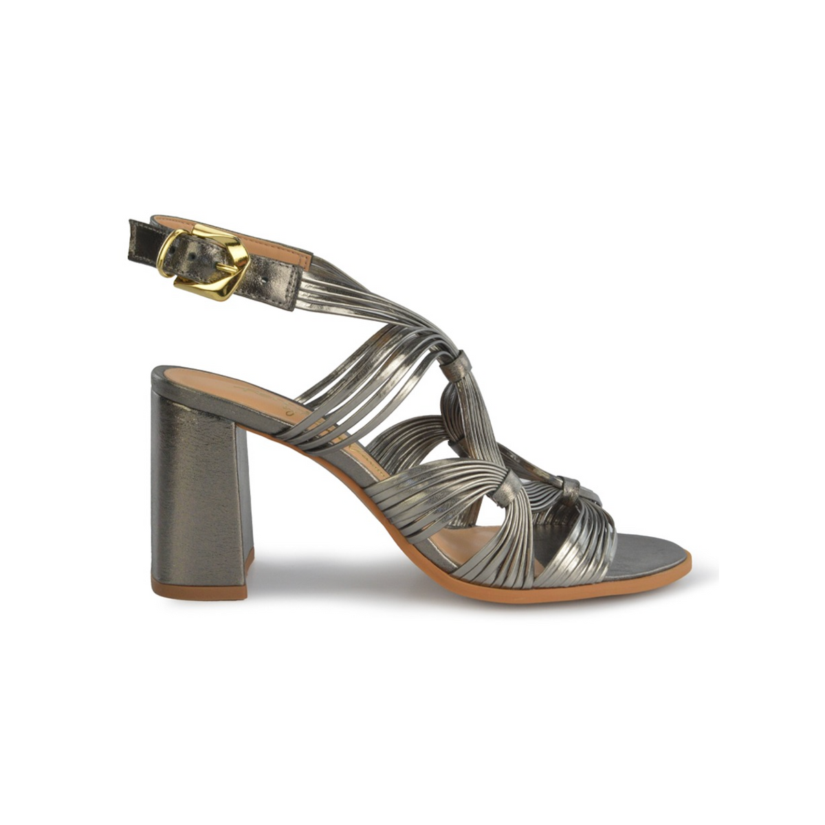 Ferrucci | Sandalia Taco Alto de Hilos Trenzados