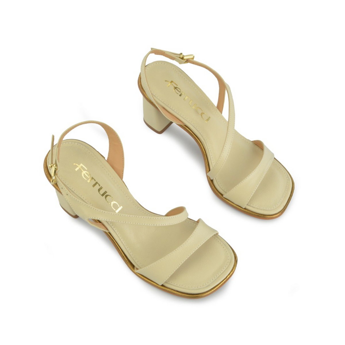 Ferrucci | Sandalia Capellada Asimétrica Taco Alto