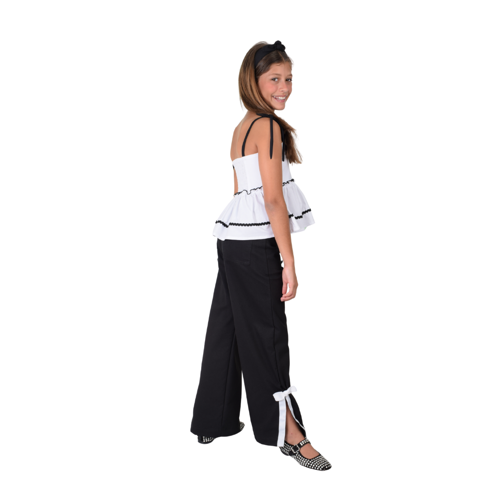 Zocca Kids | Pantalón con Corte a los Costados y Lazos para Niña