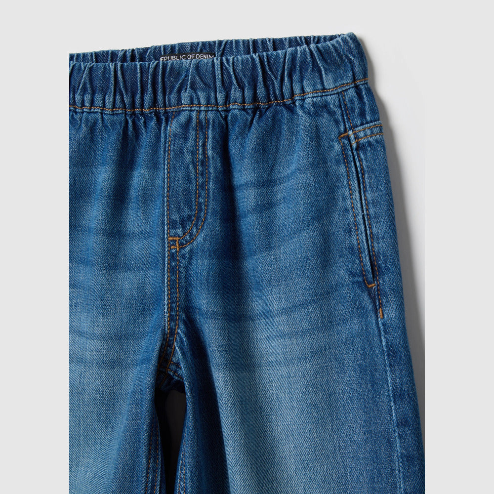 OVS | Jeans azules de algodón puro de pierna ancha para niña