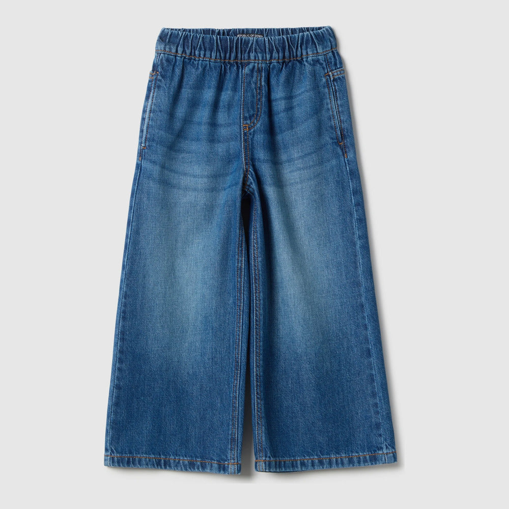 OVS | Jeans azules de algodón puro de pierna ancha para niña