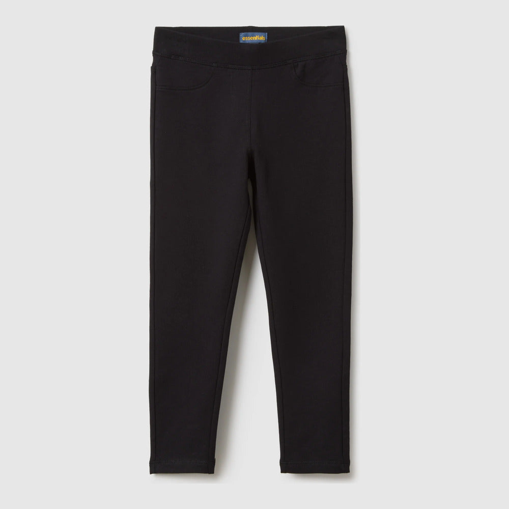 OVS | Treggings negros de algodón elástico de corte slim para niña
