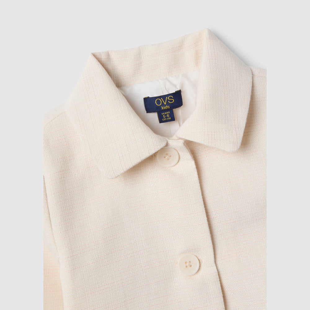 OVS Chaqueta beige de algodón puro para niña