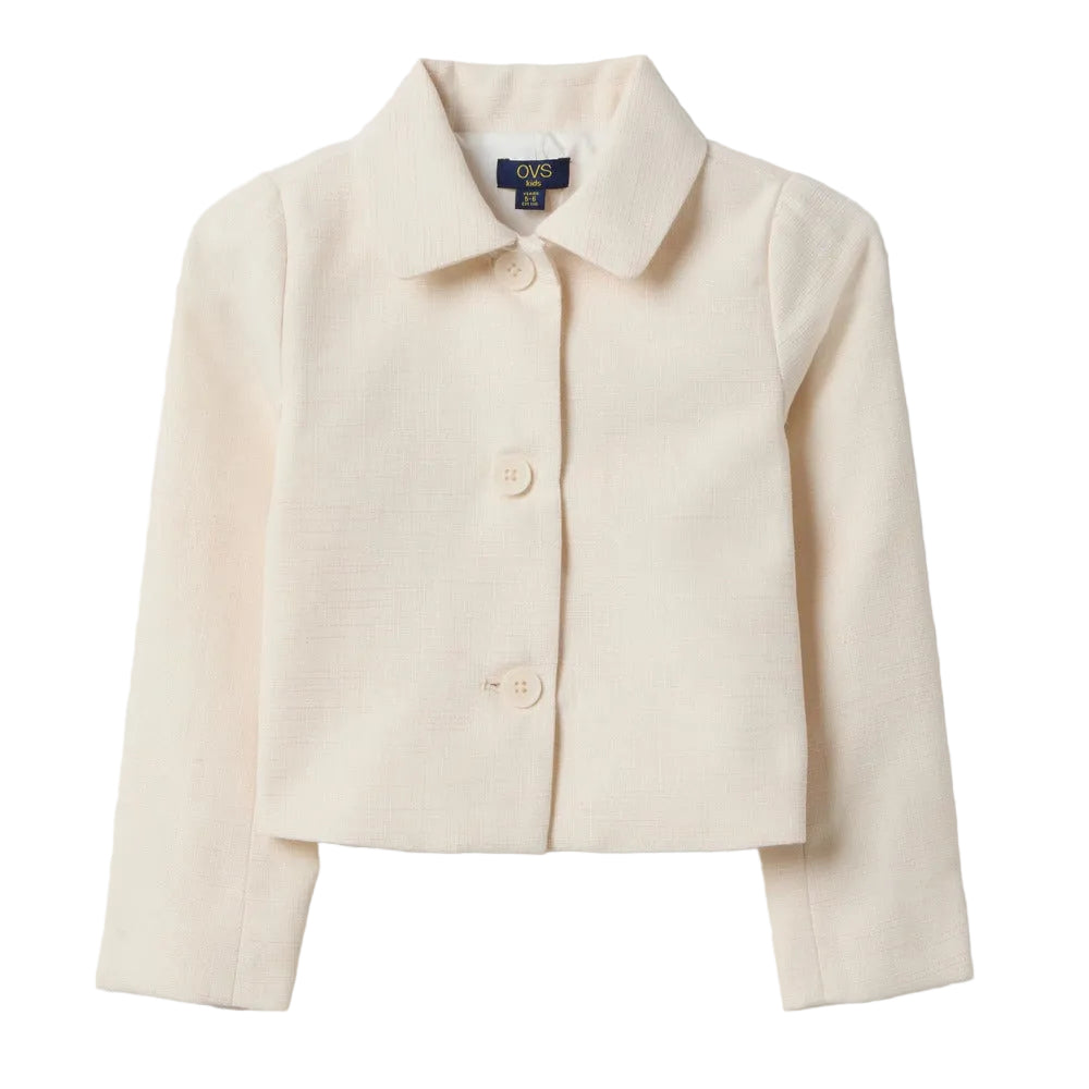 OVS Chaqueta beige de algodón puro para niña