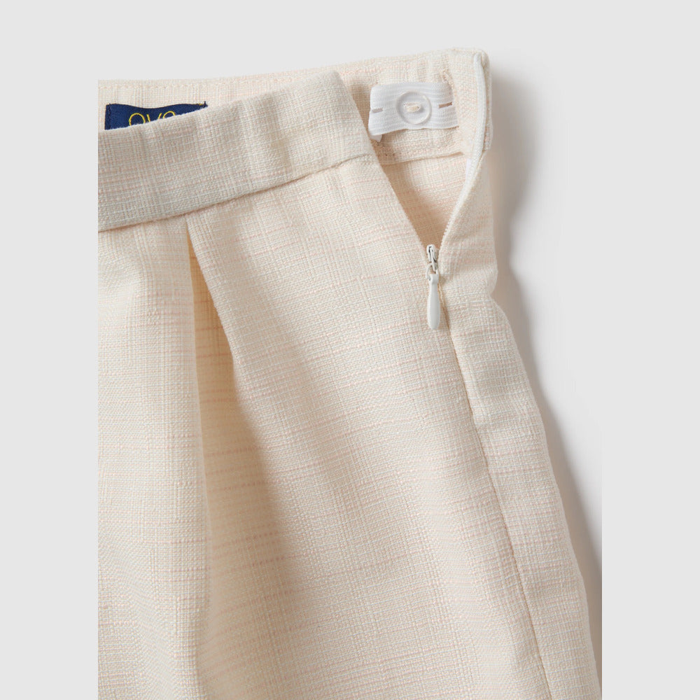 OVS | Shorts beige de pierna ancha con diseño plisado para niña