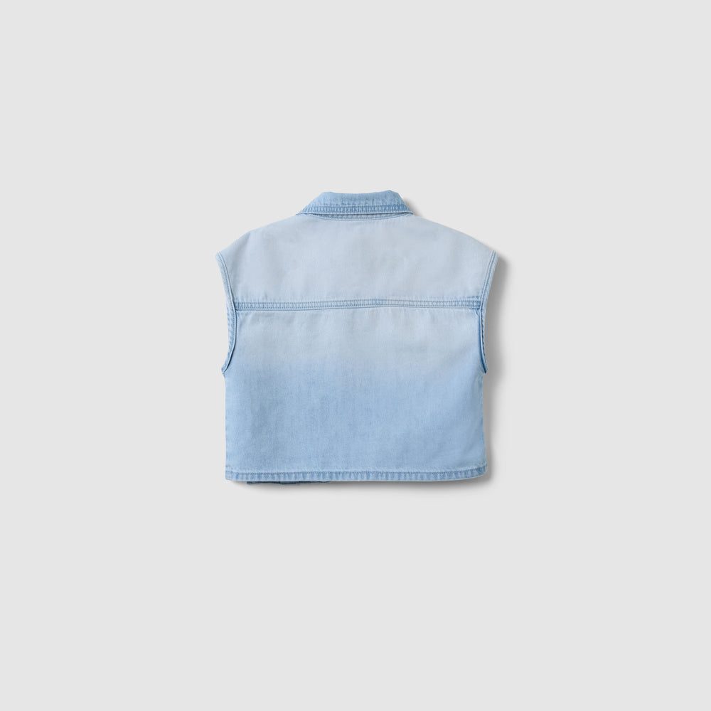 OVS | Camisa Azul de Denim de Corte Cropped para Niña