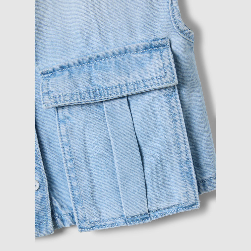 OVS | Camisa Azul de Denim de Corte Cropped para Niña