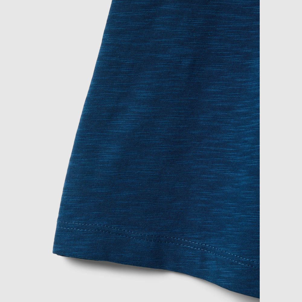 OVS | Camiseta azul de algodón puro de corte oversize cuello redondo infantil