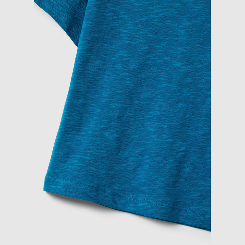 OVS | Camiseta azul de algodón de corte oversize cuello redondo infantil