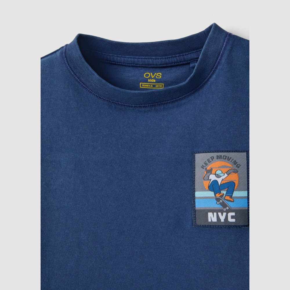 OVS | Camiseta Azul de Algodón Puro Infantil