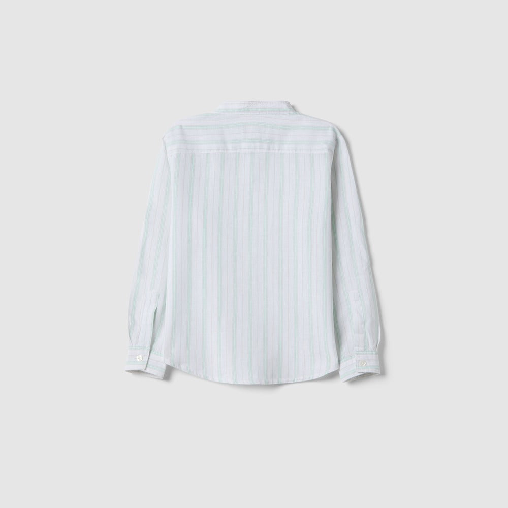 OVS | Camisa Multicolor de Mezcla de Lino con Diseño a Rayas Infantil