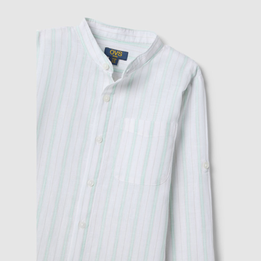 OVS | Camisa Multicolor de Mezcla de Lino con Diseño a Rayas Infantil