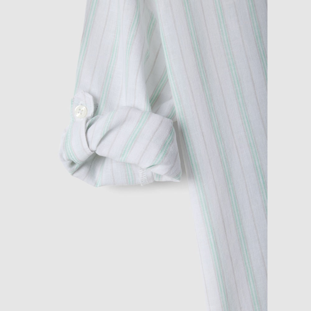OVS | Camisa Multicolor de Mezcla de Lino con Diseño a Rayas Infantil