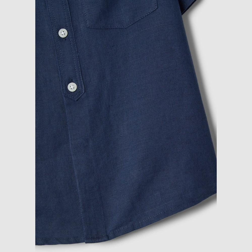 OVS | Camisa Azul de Algodón y Lino para Niño