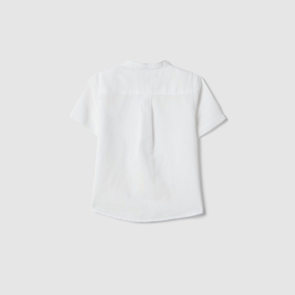 OVS | Camisa Blanca de Algodón y Lino para Niño
