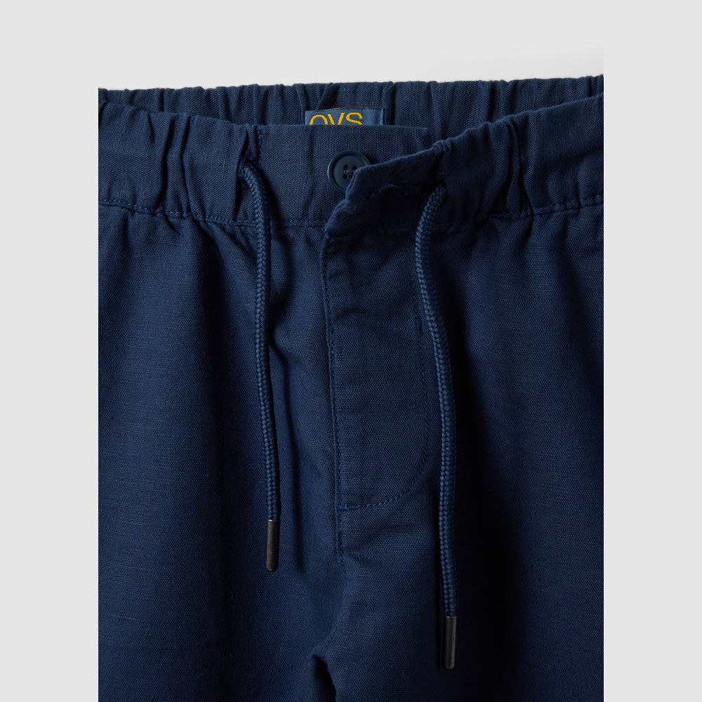 OVS | Pantalón Azul de Algodón y Lino Infantil