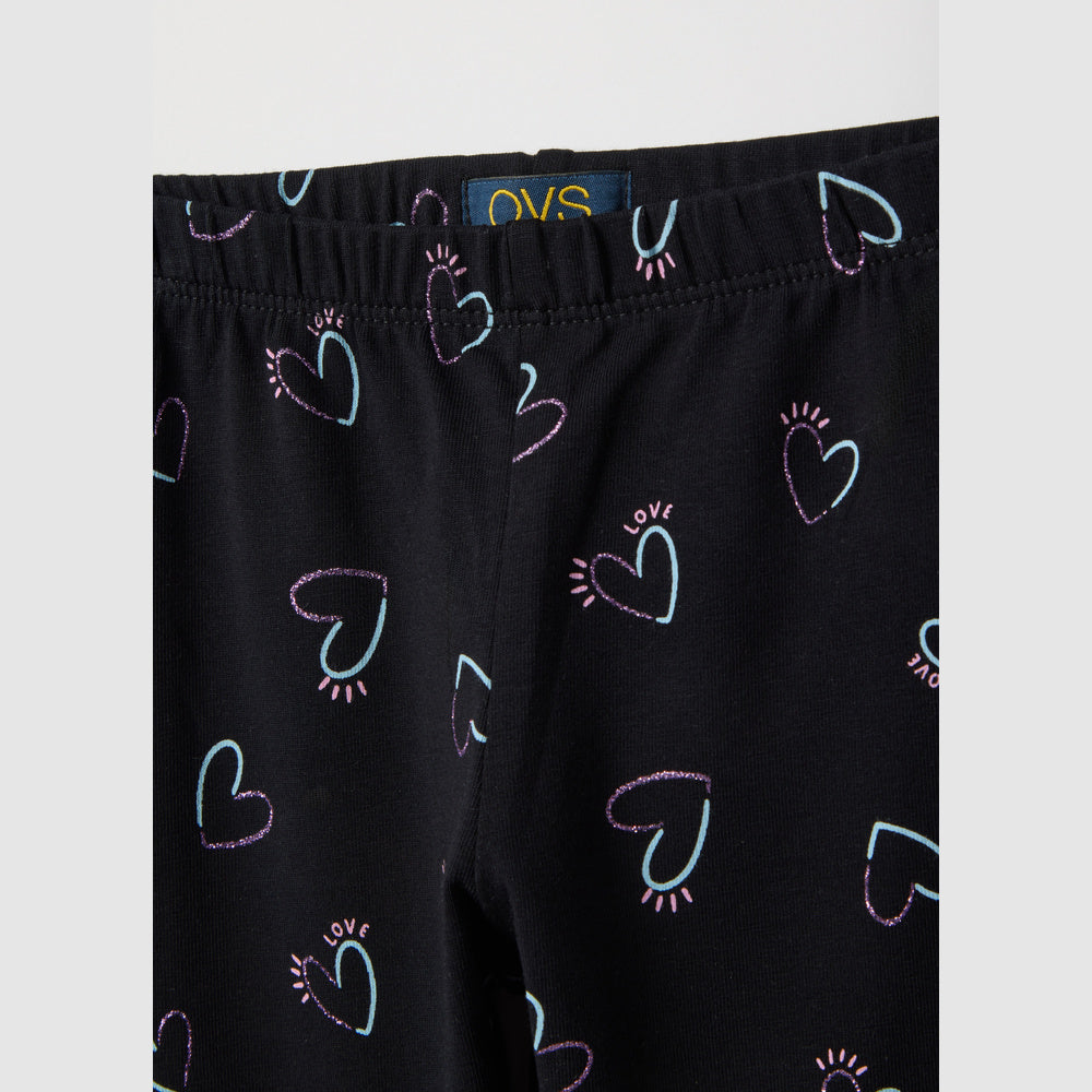 OVS | Leggings de Corte Skinny con Detalle de Corazones para Niña