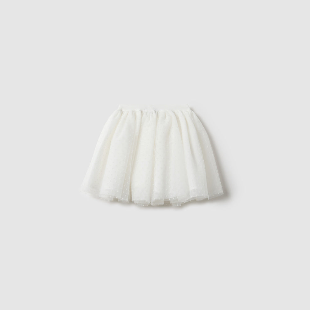 OVS | Falda Blanca con Estampado de Lunares para Niña