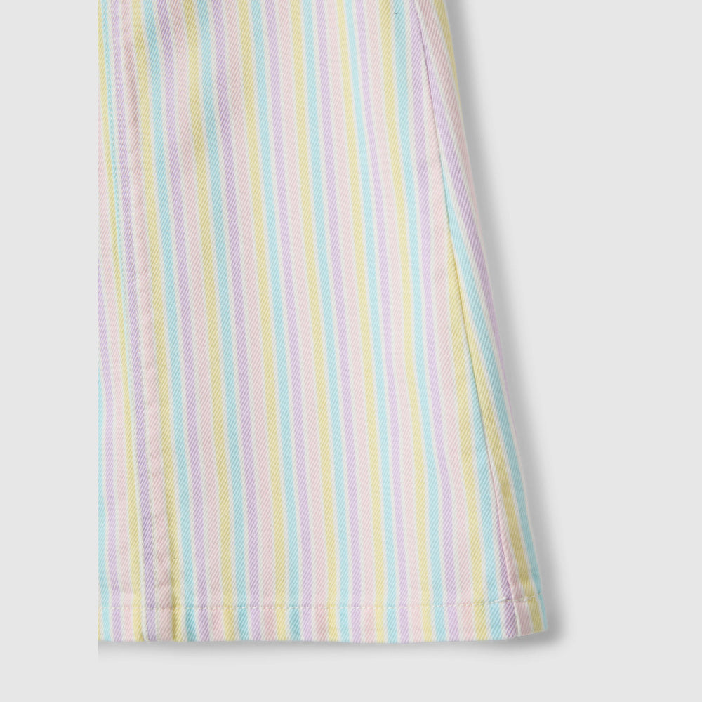 OVS | Overol multicolor de algodón puro con diseño a rayas para niña