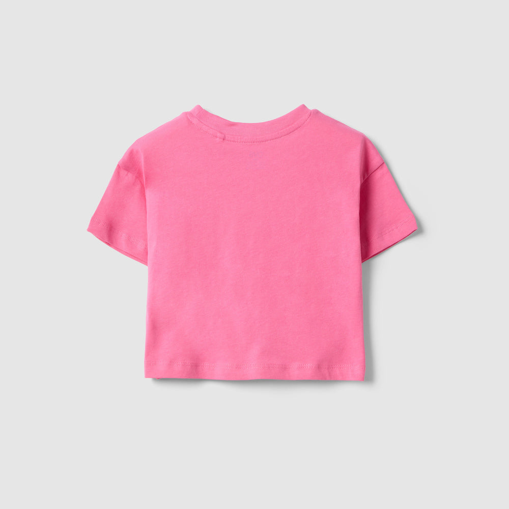OVS | Camiseta Rosa de Corte Boxy con Estampado para Niña